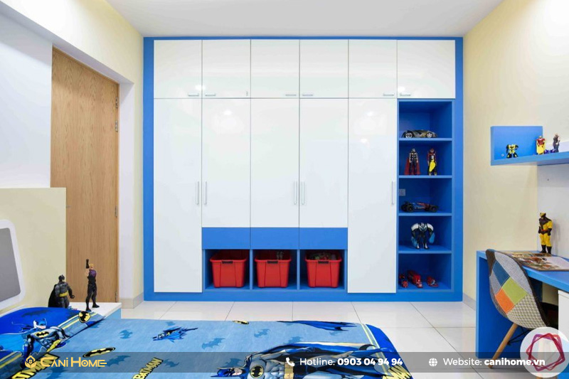 Mẫu tủ quần áo bé trai theo họa tiết đặc biệt