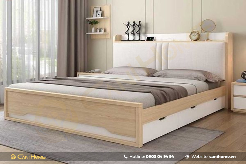 giường gỗ công nghiệp có chân giường gỗ công nghiệp có chân