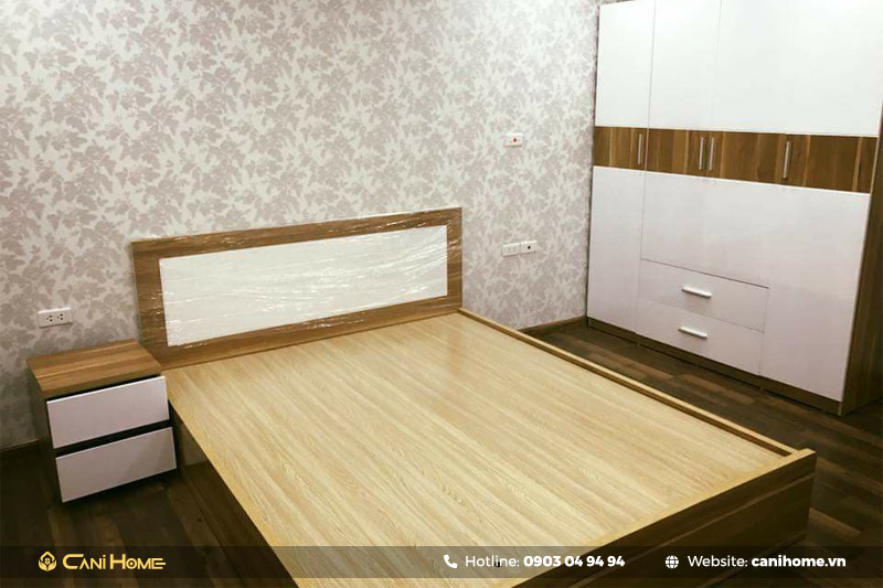 giường gỗ công nghiệp có chân giường gỗ công nghiệp có chân