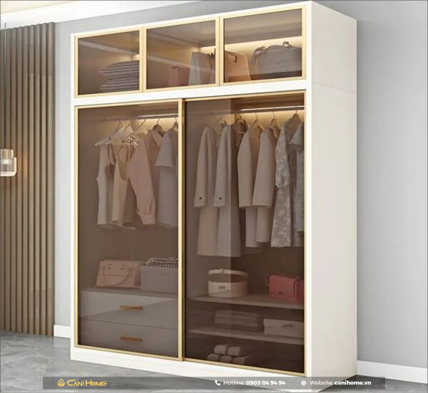 tủ 4 cánh gỗ công nghiệp