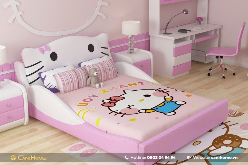 giường hello kitty