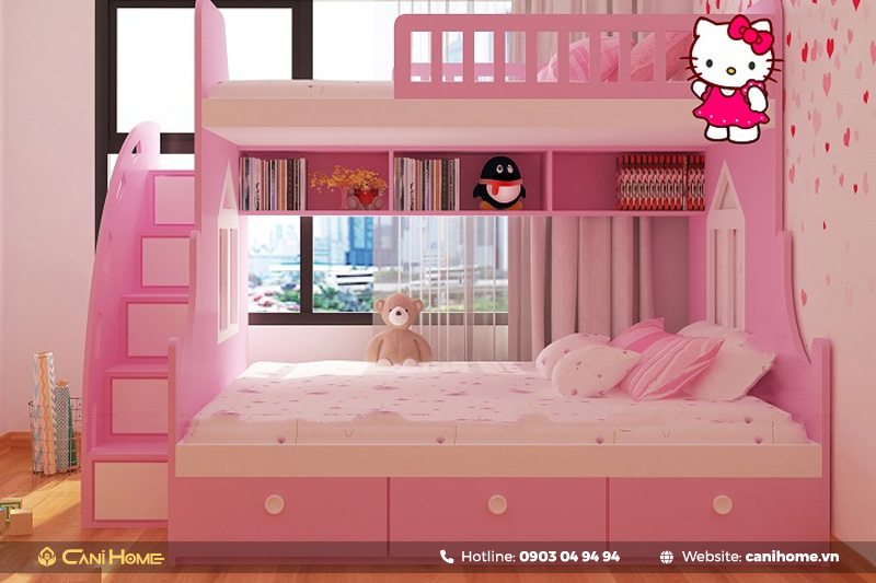 Giường ngủ mèo hello kitty hồng Giường ngủ mèo hello kitty hồng