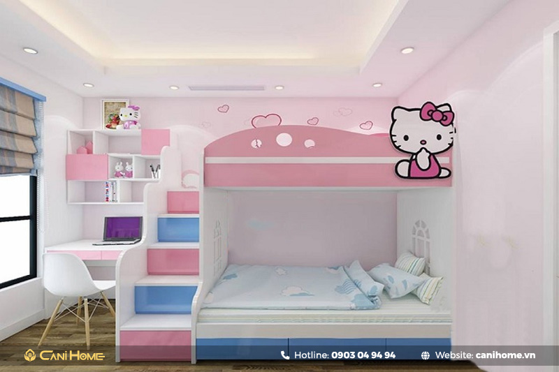 giường ngủ công chúa bé gái Hello Kitty giường ngủ công chúa bé gái Hello Kitty