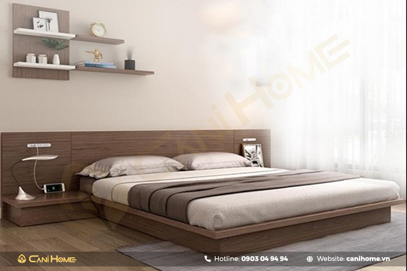 Mẫu giường ngủ gỗ cao su đẹp Mẫu giường ngủ gỗ cao su đẹp