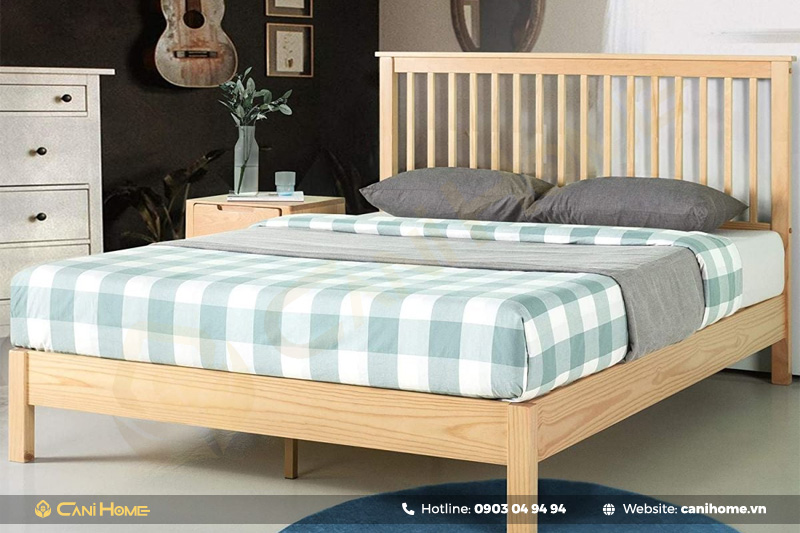 giường ngủ gỗ cao su hiện đại giường ngủ gỗ cao su hiện đại