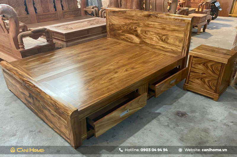 giường gỗ hương xám tích hợp giường gỗ hương xám tích hợp