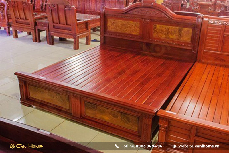 mẫu giường ngủ gỗ lim sang trọng