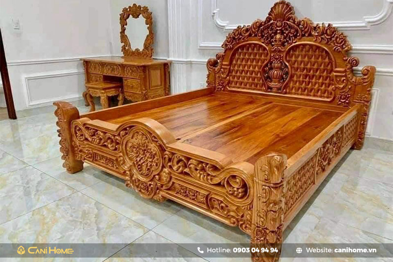 giường ngủ gỗ lim sang trọng