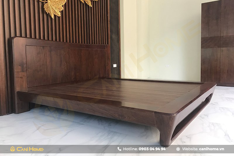 giường gỗ óc chó hiện đại