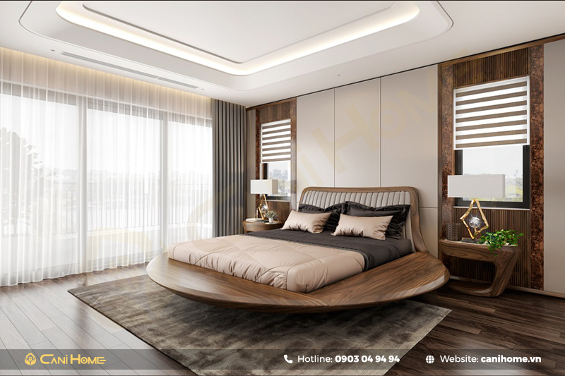 mẫu giường ngủ gỗ óc chó đẹp