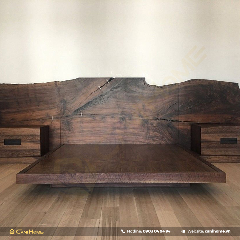 mẫu giường gỗ óc chó đẹp