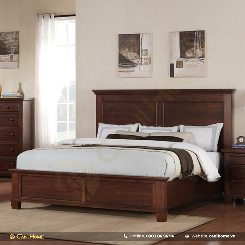mẫu giường gỗ óc chó chất lượng