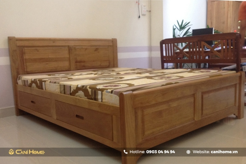 giường gỗ pơ mu đẹp