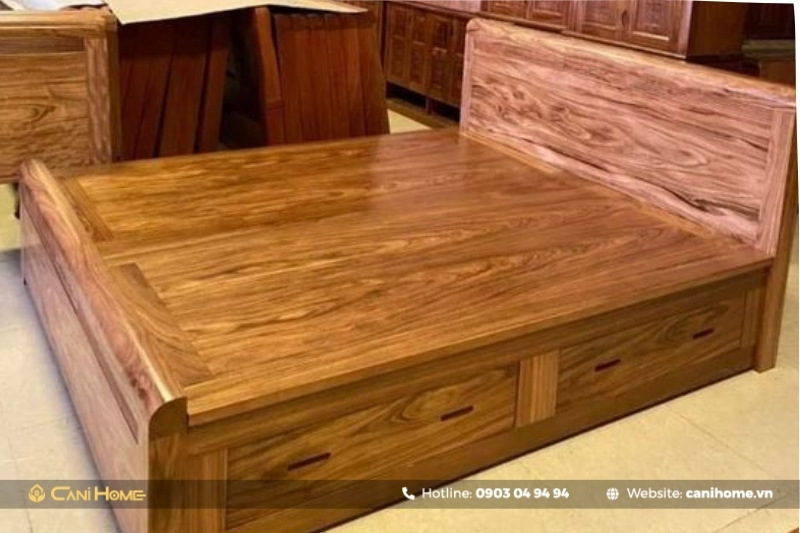 giường ngủ gỗ lát hiện đại