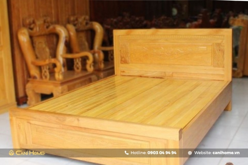 giường ngủ gỗ pơ mu đẹp