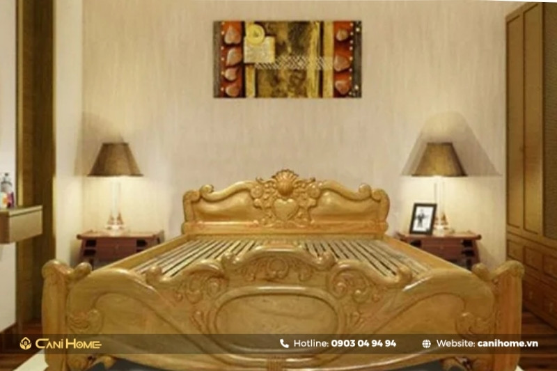 giường ngủ gỗ pơ mu đẹp