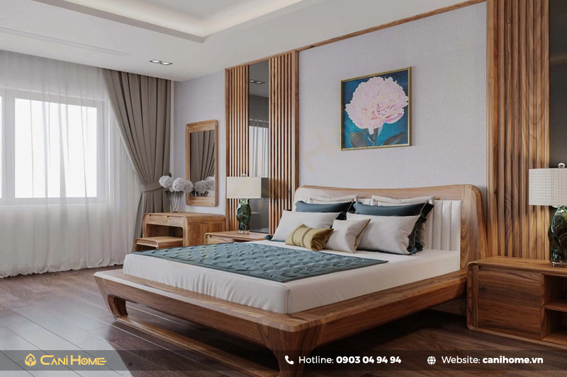 mẫu giường gỗ pơ mu đẹp