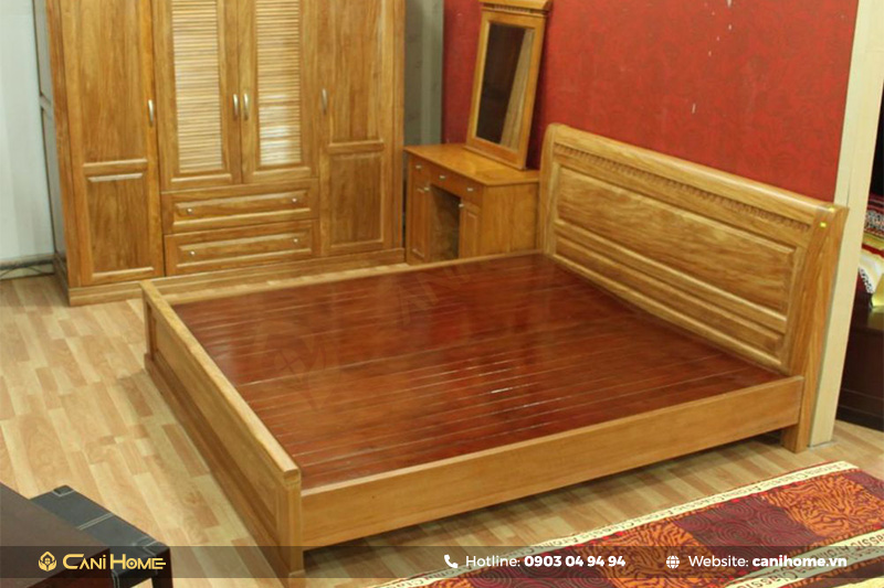 giường gỗ pơ mu giá rẻ