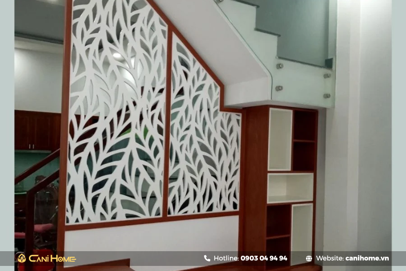 vách ngăn phòng khách và phòng thờ đẹp