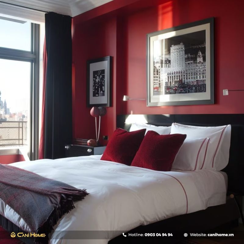 màu sơn phòng ngủ đẹp màu đỏ màu sơn phòng ngủ đẹp màu đỏ