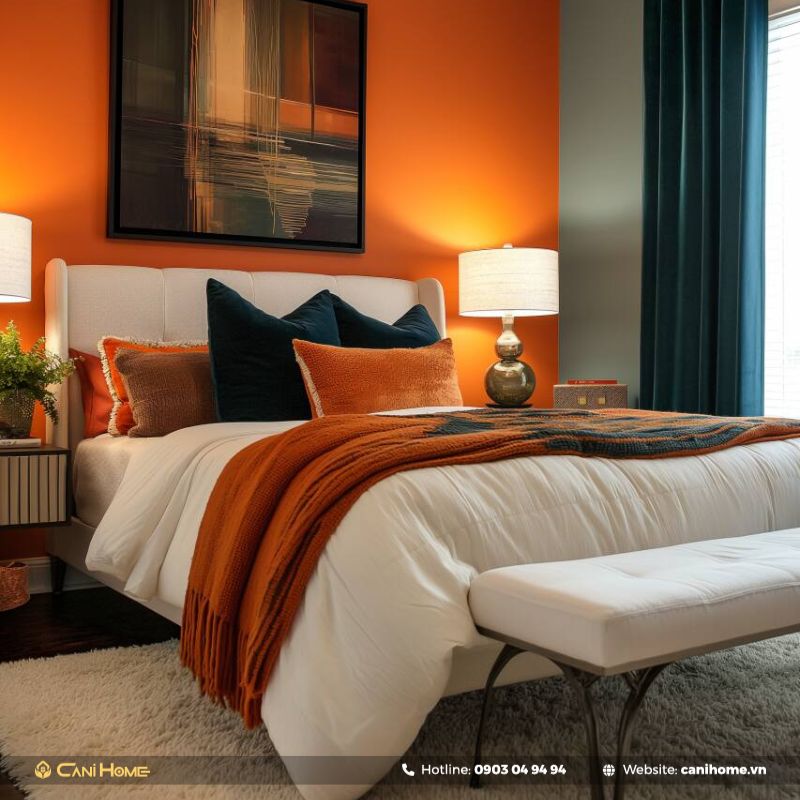 màu sơn phòng ngủ đẹp màu cam màu sơn phòng ngủ đẹp màu cam