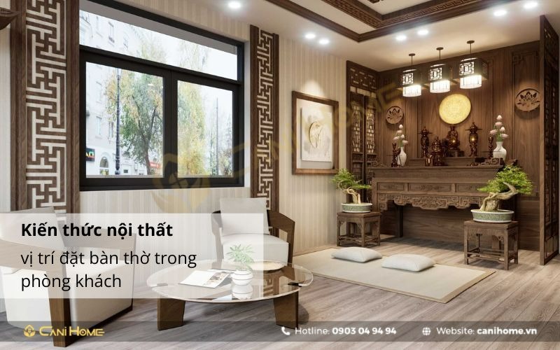vị trí đặt bàn thờ trong phòng khách