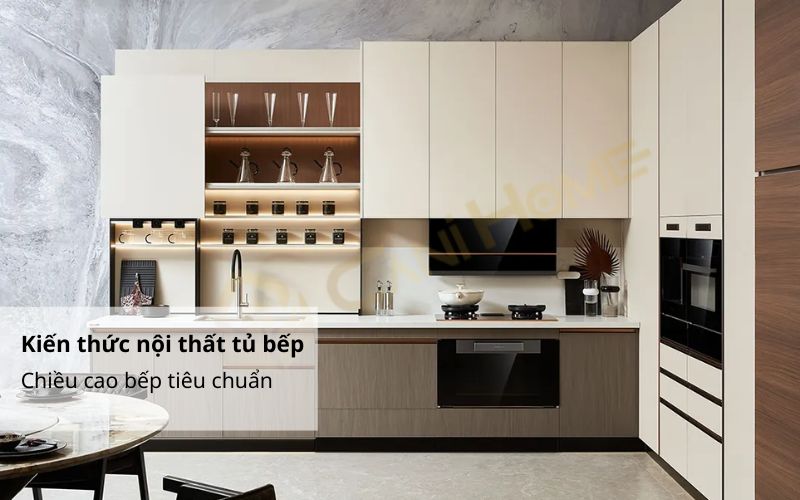 chiều cao bếp tiêu chuẩn