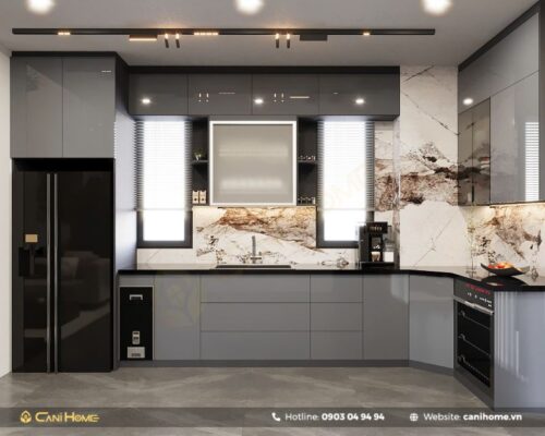 TỦ BẾP NHÔM CÁNH KÍNH SANG TRỌNG HIỆN ĐẠI