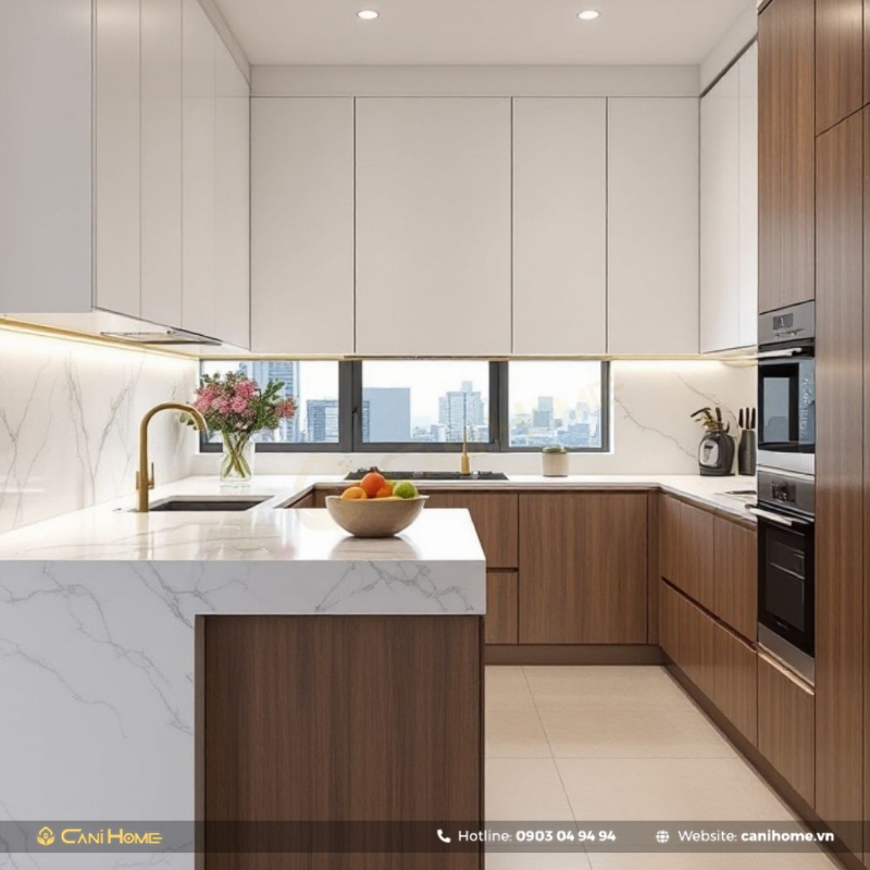 Tủ bếp gỗ công nghiệp ở TP.HCM - Ảnh 2