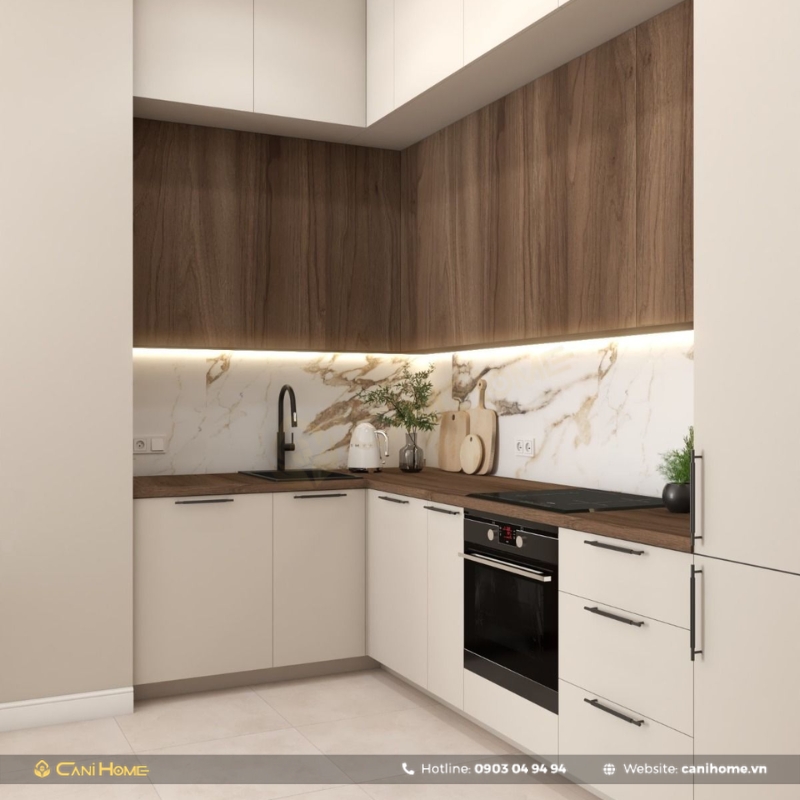 Tủ bếp gỗ công nghiệp ở TP.HCM - Ảnh 6